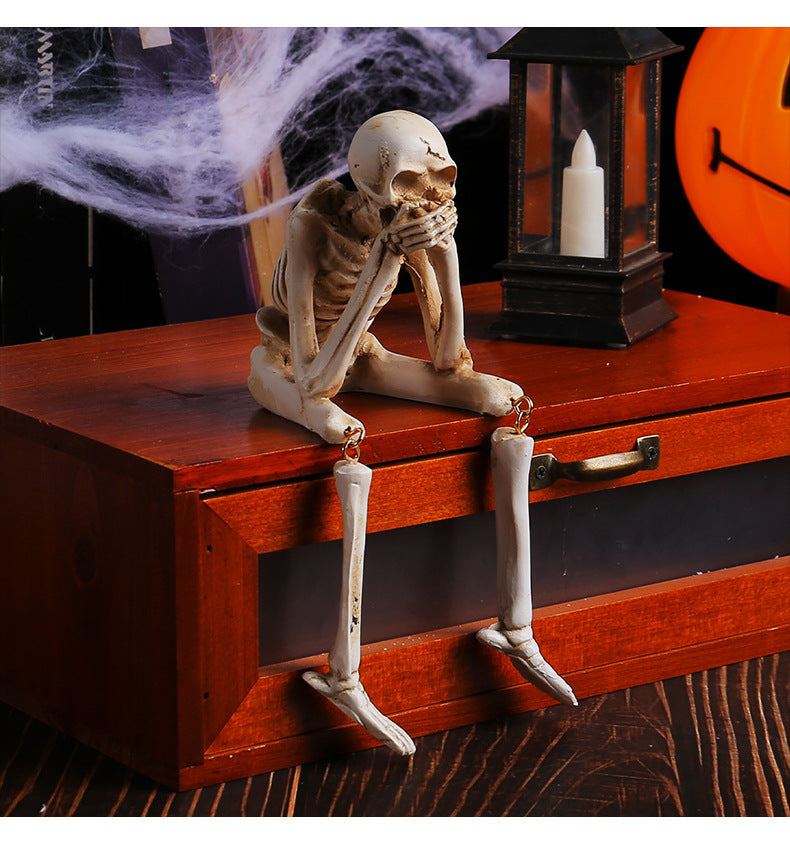Halloween Skeleton Figurine Spooky Tabletop Decor