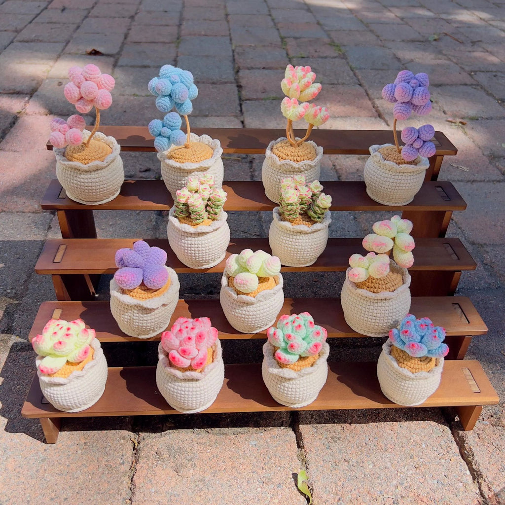 Handmade Crochet Succulent Plant Pot Desk Decor