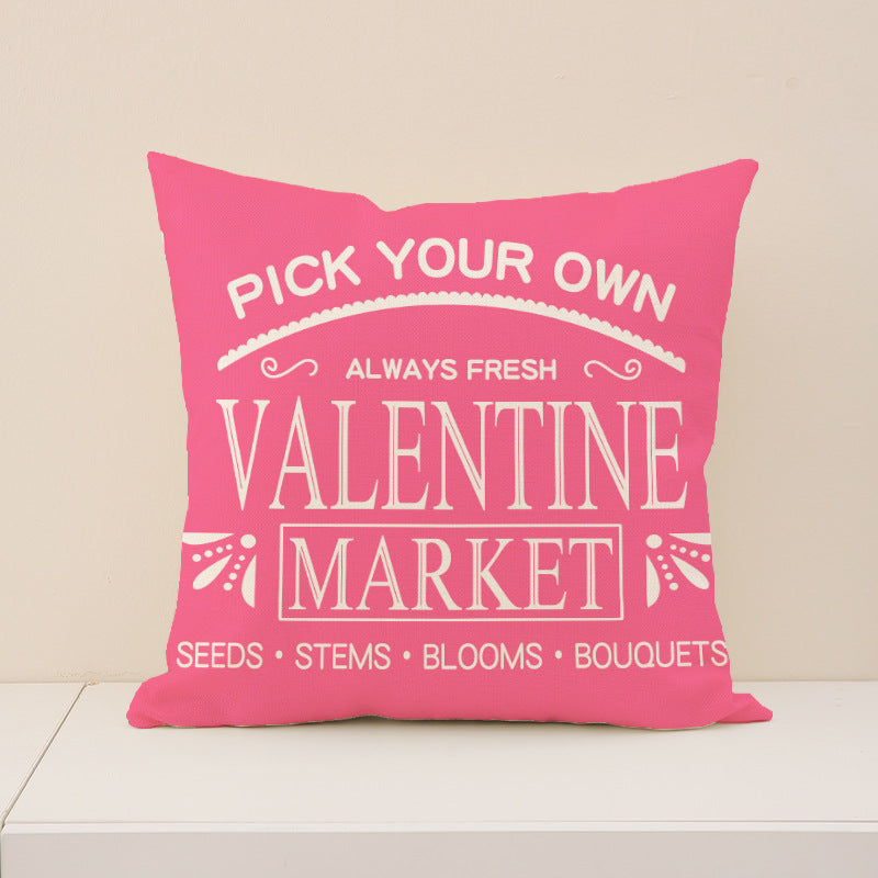 Pink Valentine Pillow Covers Set Love Heart Home Decor