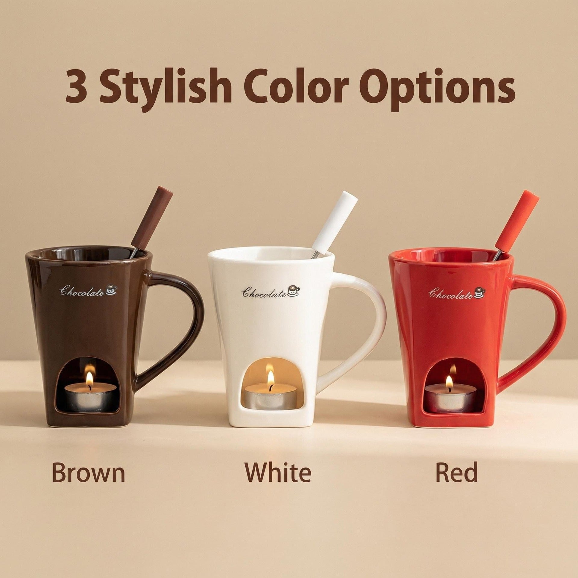 Ceramic Chocolate Mug with Hollow Candle Holder for Hot Drinks