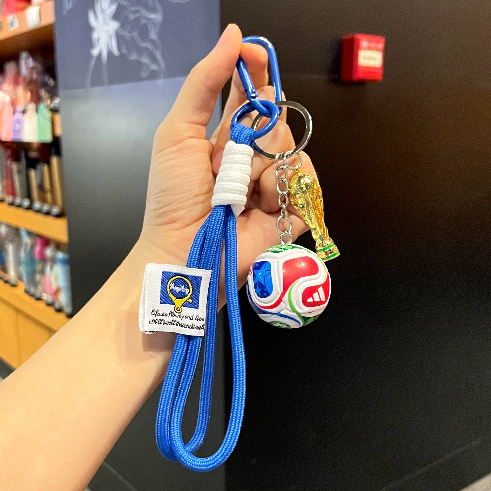 World Cup Soccer Keychain Trophy Ball Keyring Gift