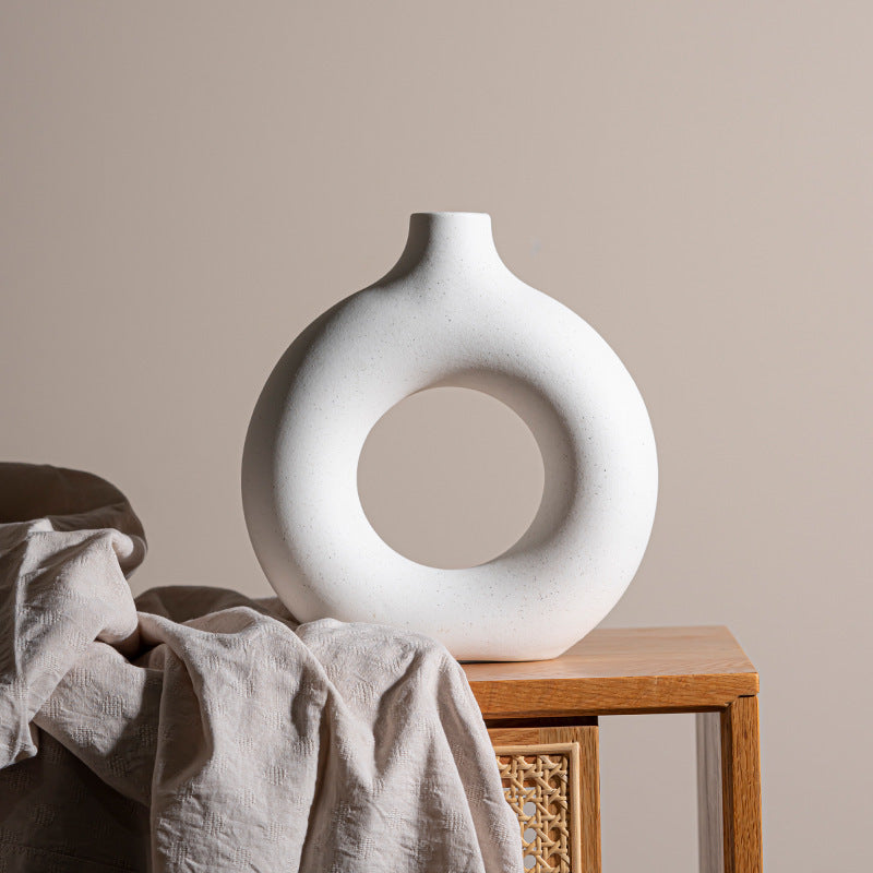 Modern Round Ceramic Vase Nordic Minimalist Home Decor