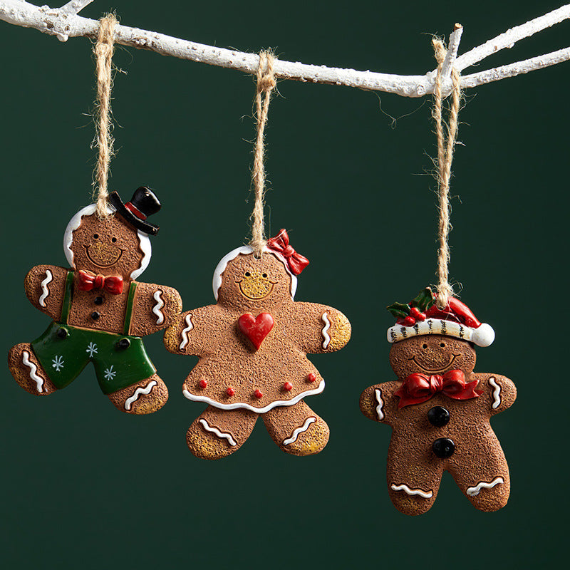 Resin Gingerbread Christmas Ornament Holiday Tree Hanging Decor