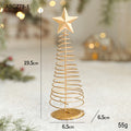 Gold Metal Tabletop Christmas Tree with Star Topper