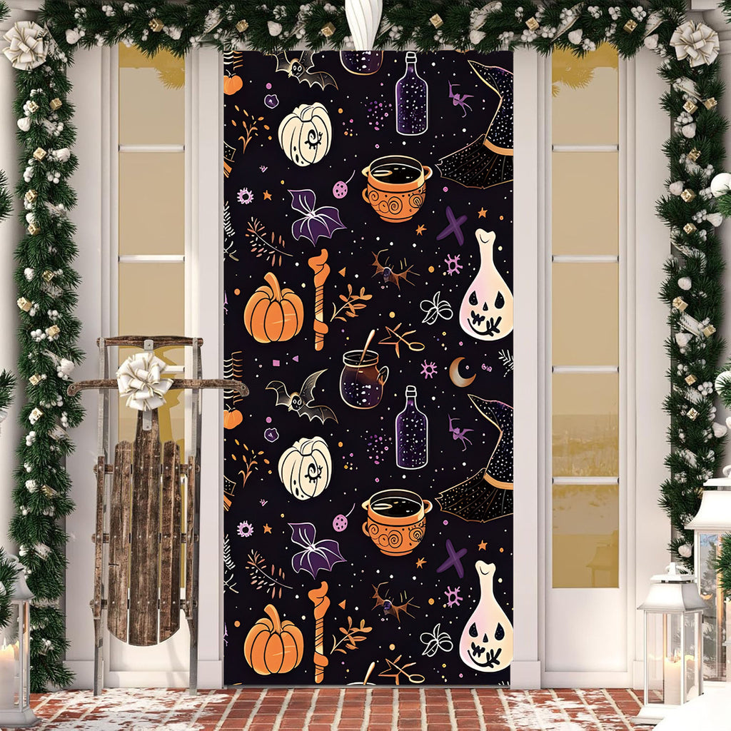 Halloween Door Cover Polyester Seasonal Party Decoration
