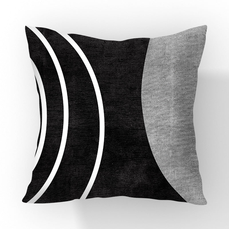 Modern Color Block Linen Square Throw Pillow Cover 18x18