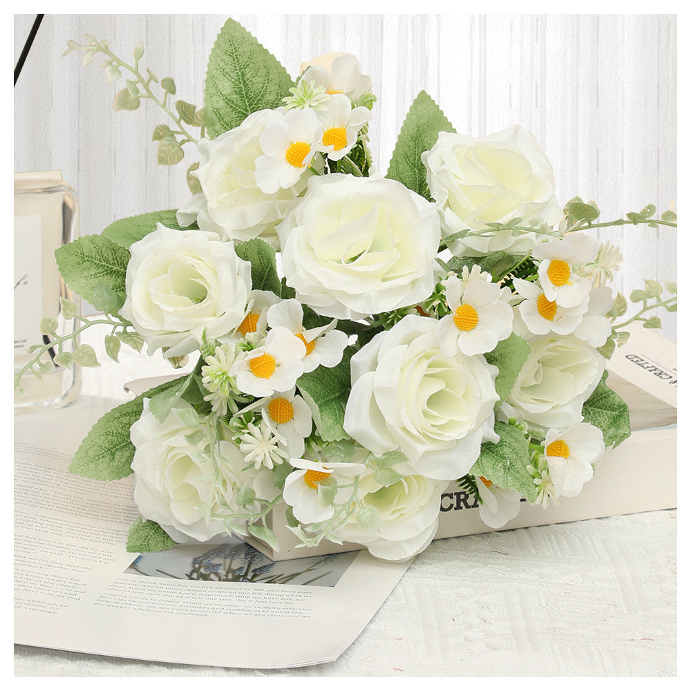 Valentine’s Day Faux Rose Bouquet Silk Flowers Home Decor