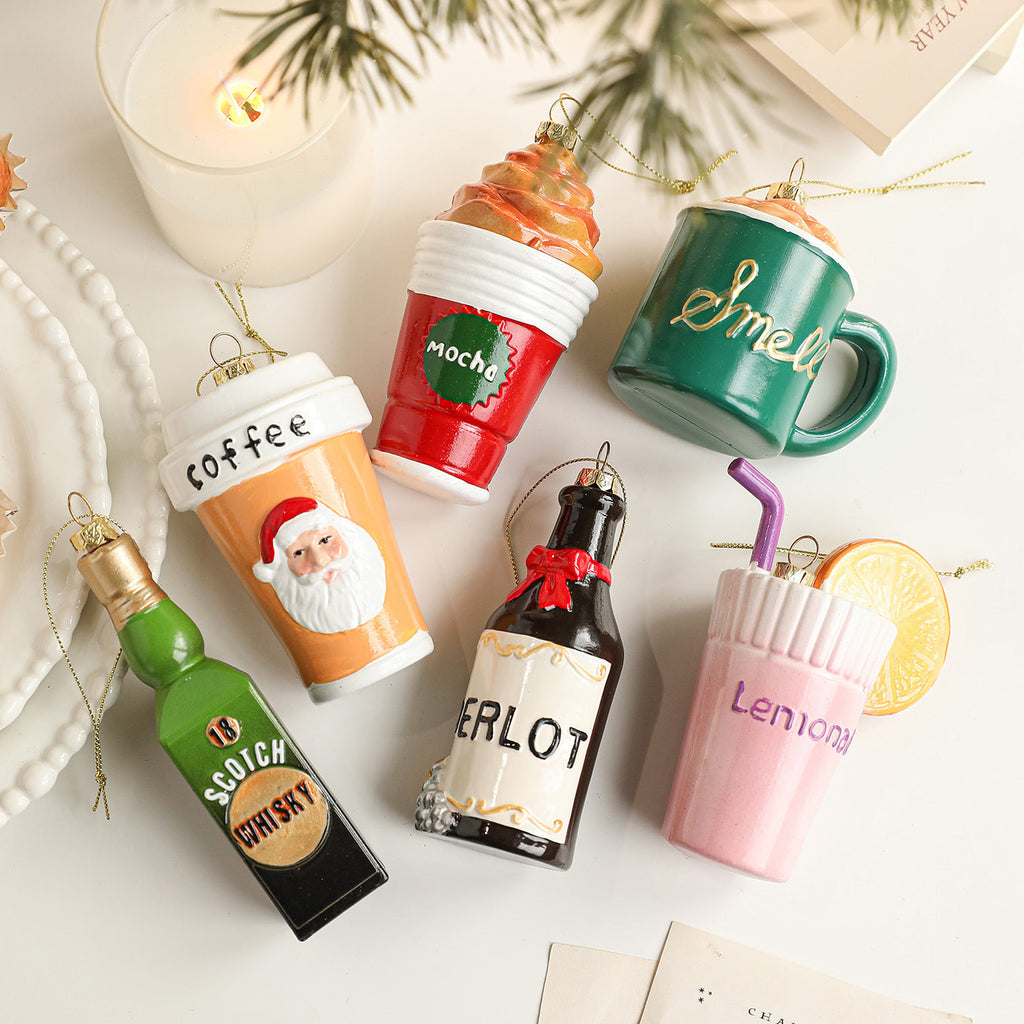 Plastic Christmas Drink Ornaments Holiday Tree Decor
