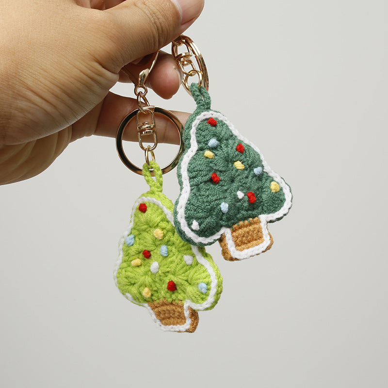 Christmas Tree Keychain Handmade Crochet Holiday Decor