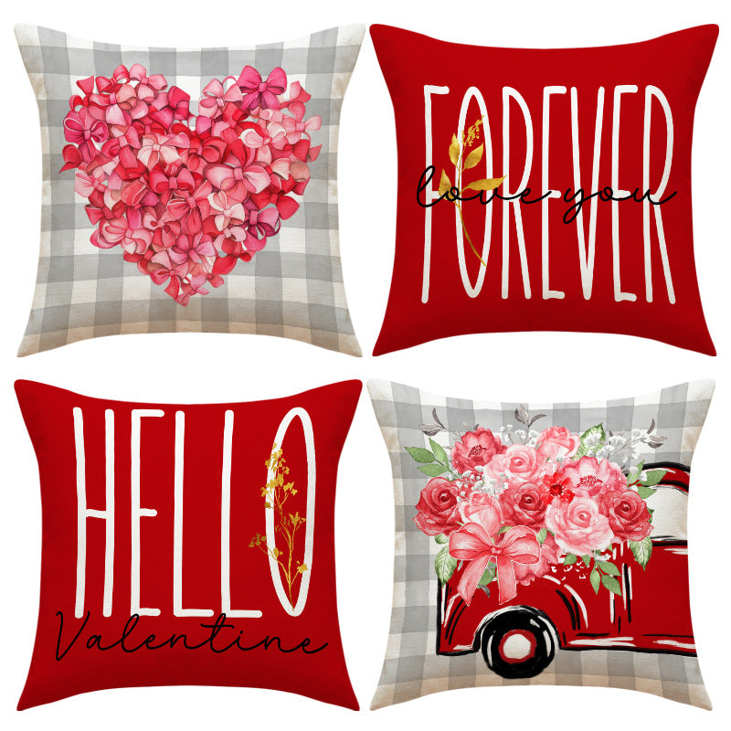Red Valentine Heart Decorative Pillow Cover Love Home Decor