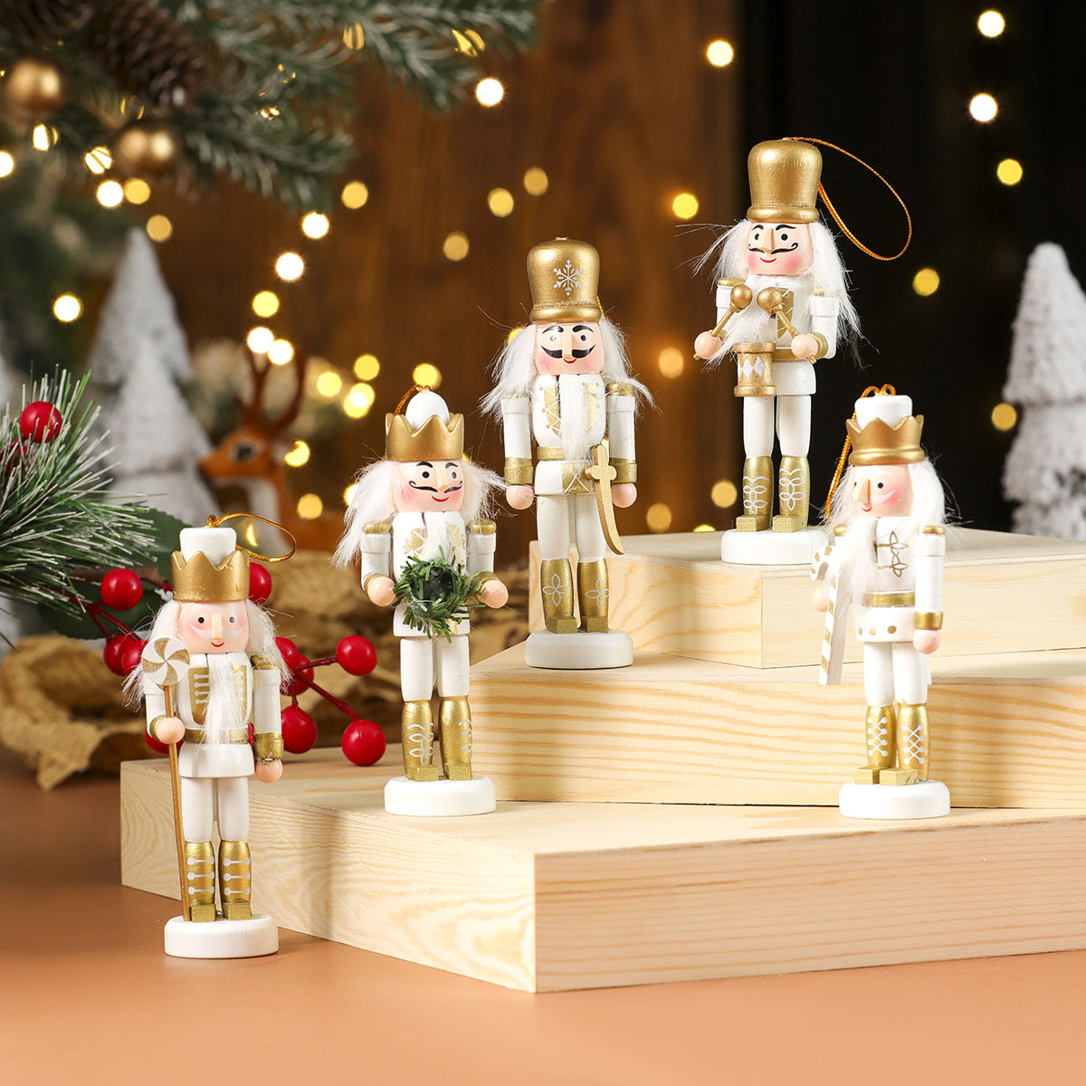 Christmas Nutcracker Wooden Figurine Holiday Table Decor
