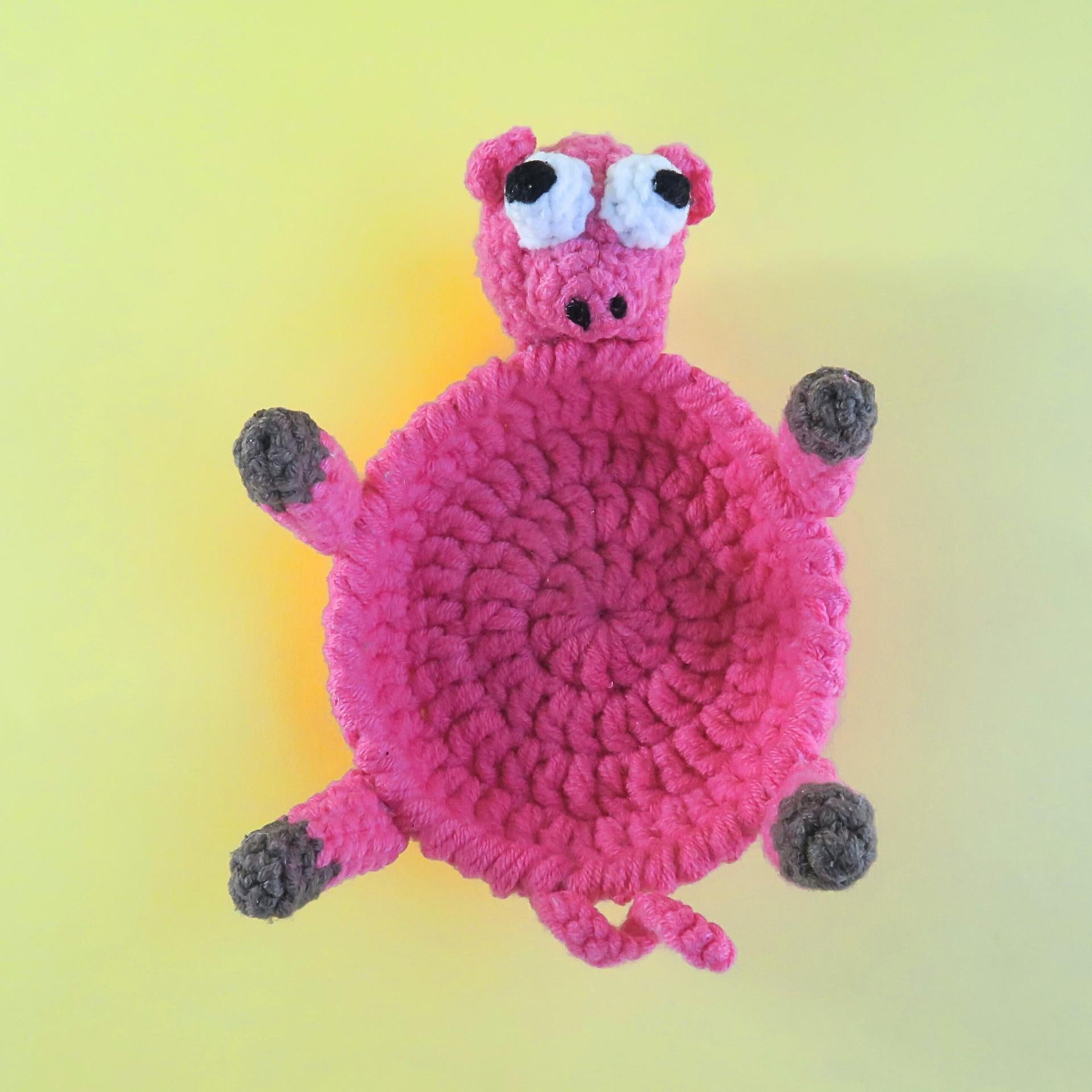 Crochet Animal Coaster Handmade Knit Mug Mat Table Decor