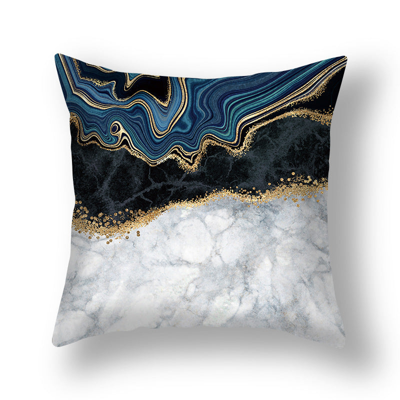 Abstract Gold Foil Linen Throw Pillow Cover 18x18 Square
