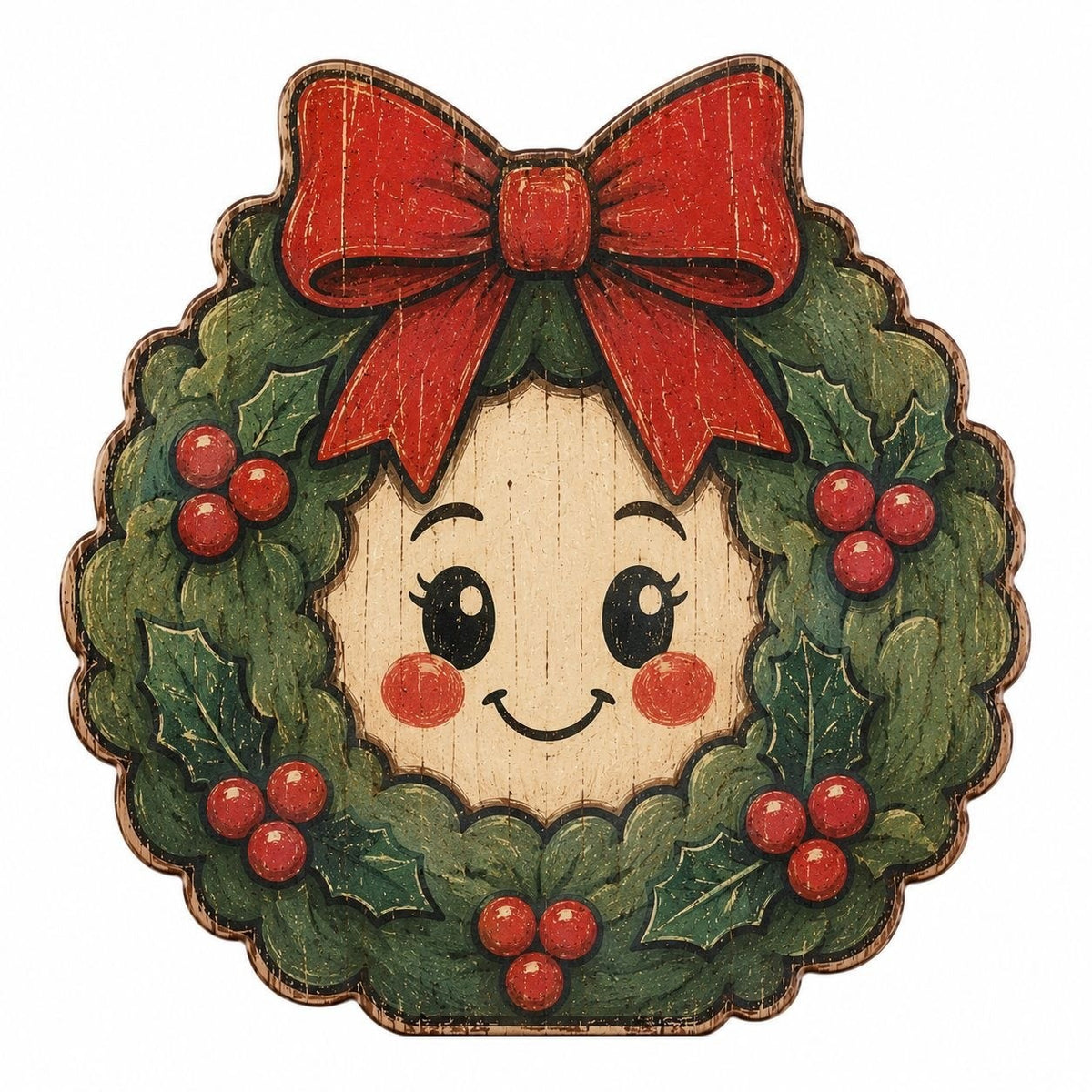 Wooden Christmas Tabletop Decor Double Sided Printed Holiday Figurine