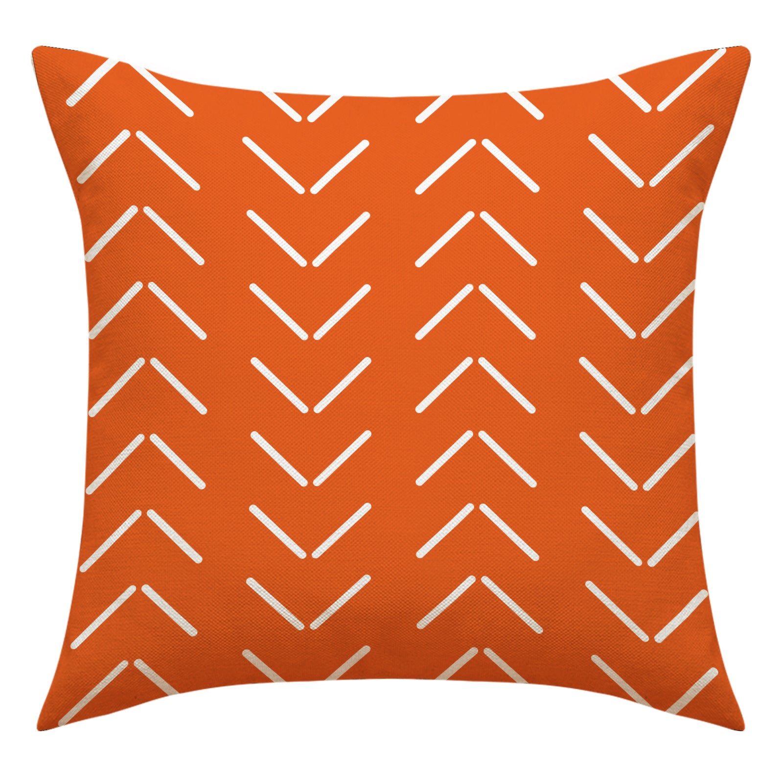 Orange Geometric Linen Throw Pillow Cover Home Decor