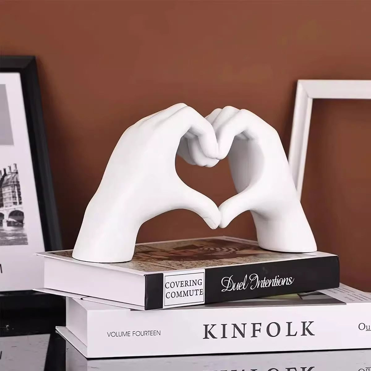 Heart Hand Resin Sculpture Modern Home Decor Gift
