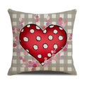 Valentine Heart Pillow Covers Decorative Linen Sofa Cushions