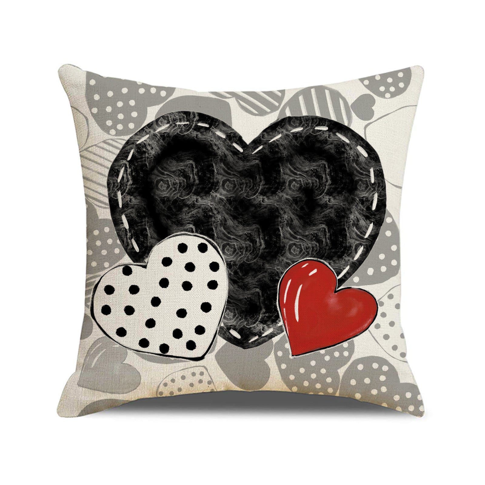 Valentine Red Heart Pillow Covers Set Modern Cozy Home Decor