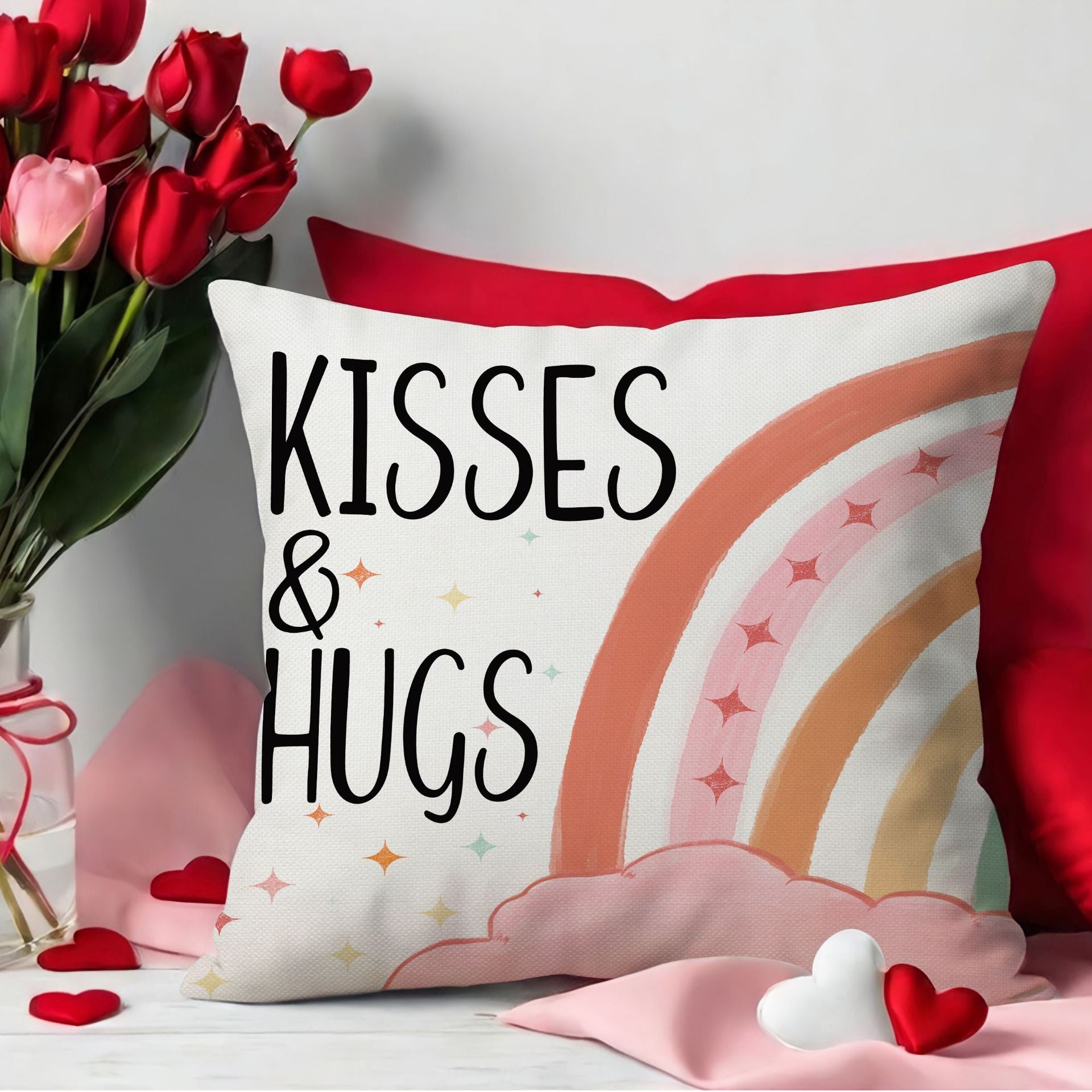 Valentine Pink Heart Throw Pillow Covers Cute Nordic Decor