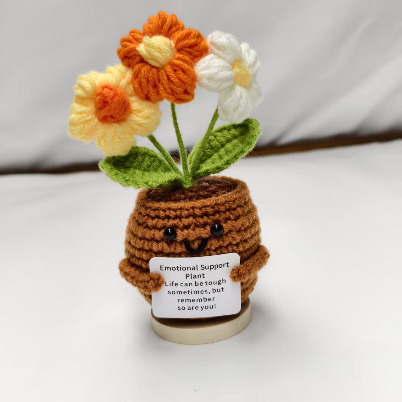 Valentine’s Day Crochet Flower Pot Cute Knitted Gift Decor