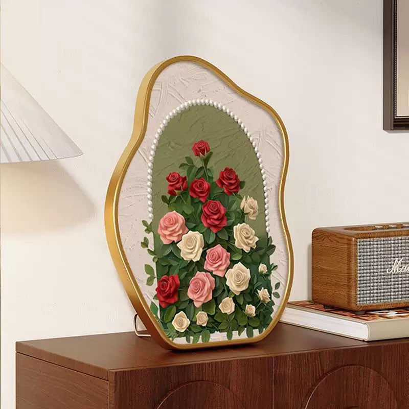 Vintage Floral Wall Art Decor Printed Flower Display Frame