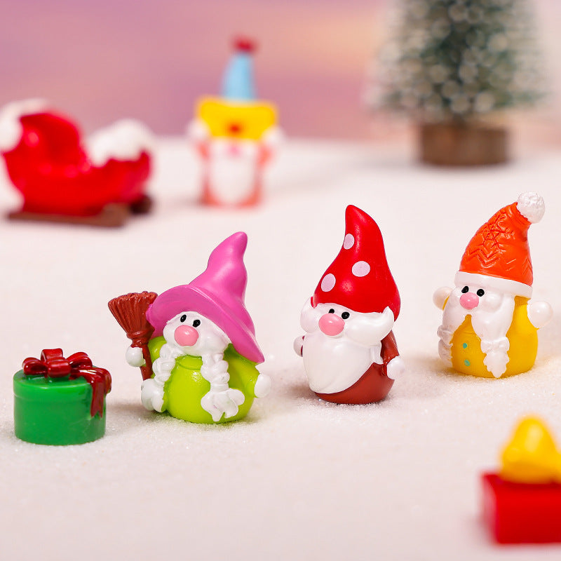 Christmas Gnome Resin Figurine Mini Holiday Decor Collectible