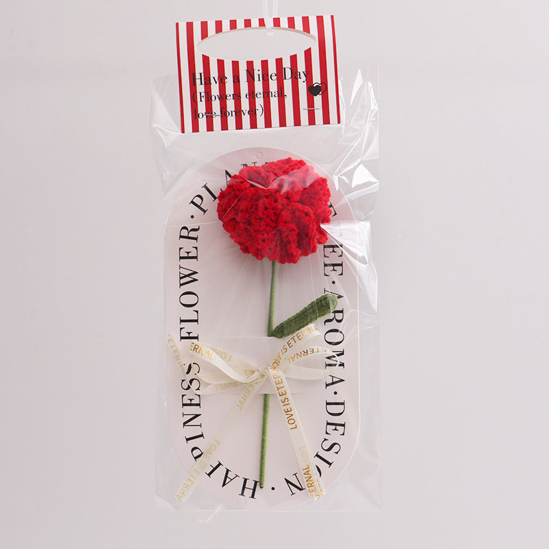 Handmade Carnation Crochet Flower Decorative Gift