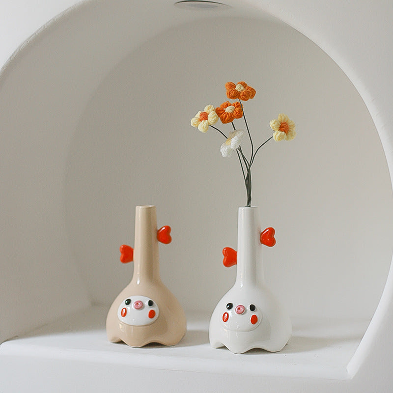 Charming Ceramic Animal Vase Desk Décor Cute Home Décor