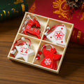 Wooden Christmas Ornament Set Holiday Hanging Decor