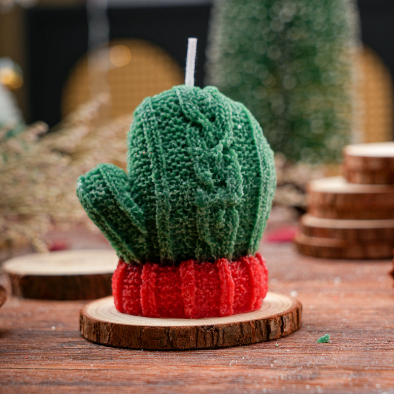 Christmas Mitten Shaped Scented Candle Holiday Gift Decor