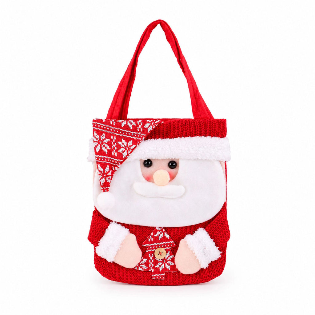 Christmas Plush Tote Bag Holiday Gift Bag Decoration