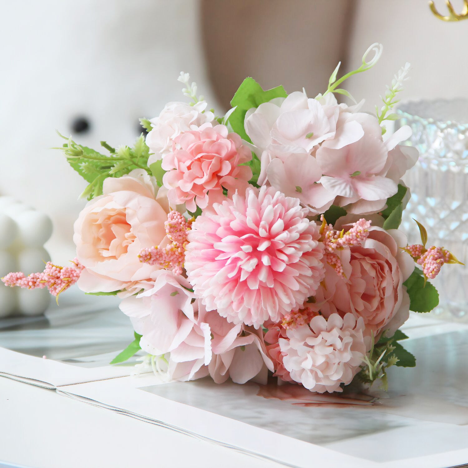 Valentine Florals Artificial Peony Bouquet Home Decoration