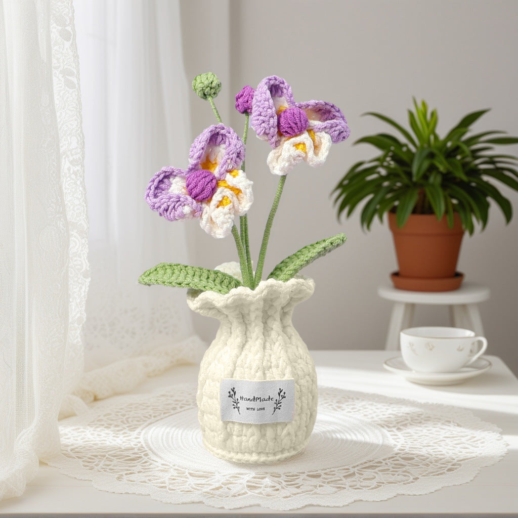 Handmade Crochet Floral Vase Bouquet Table Decor Home Decor