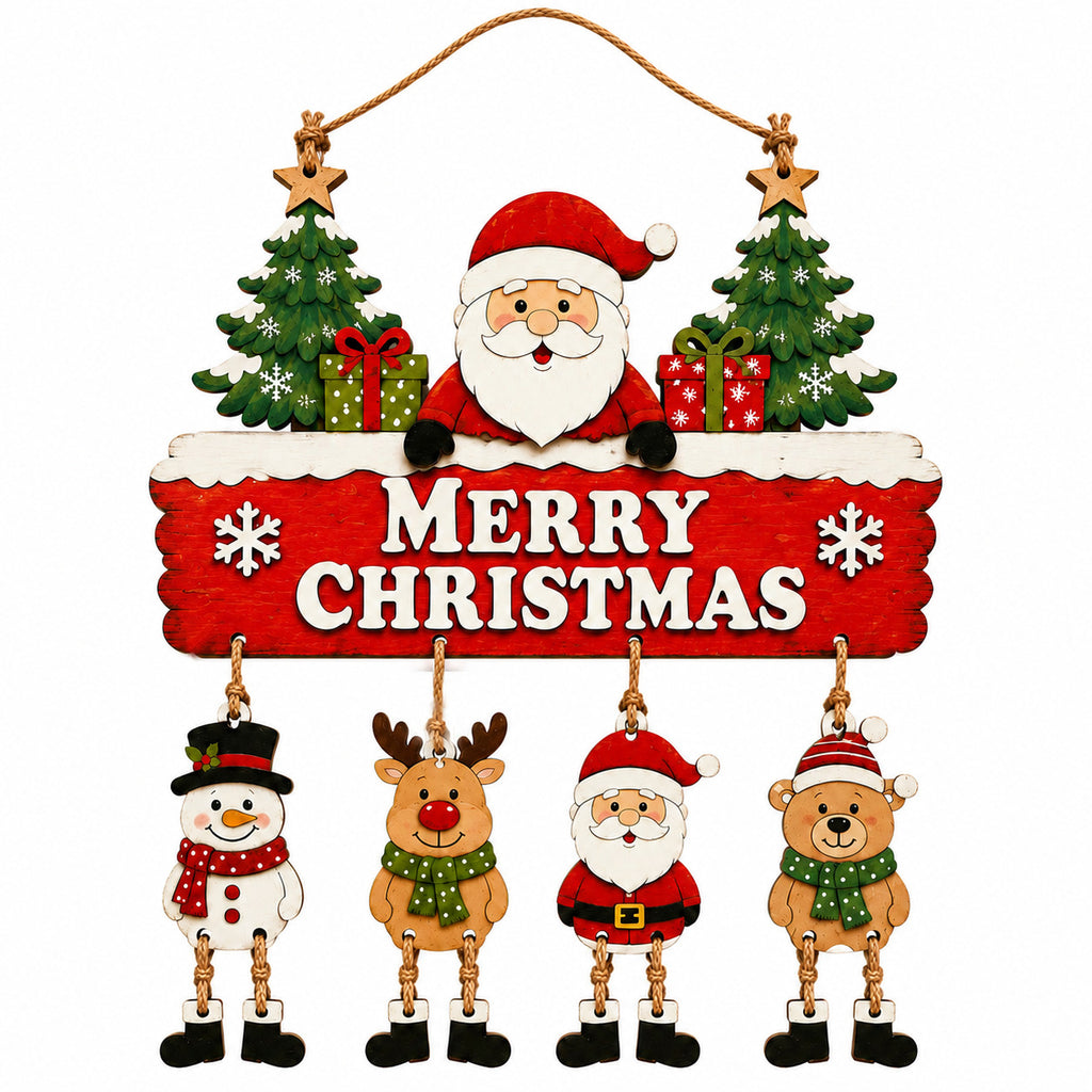 Christmas Wooden Sign with Dangling Legs Holiday Decor