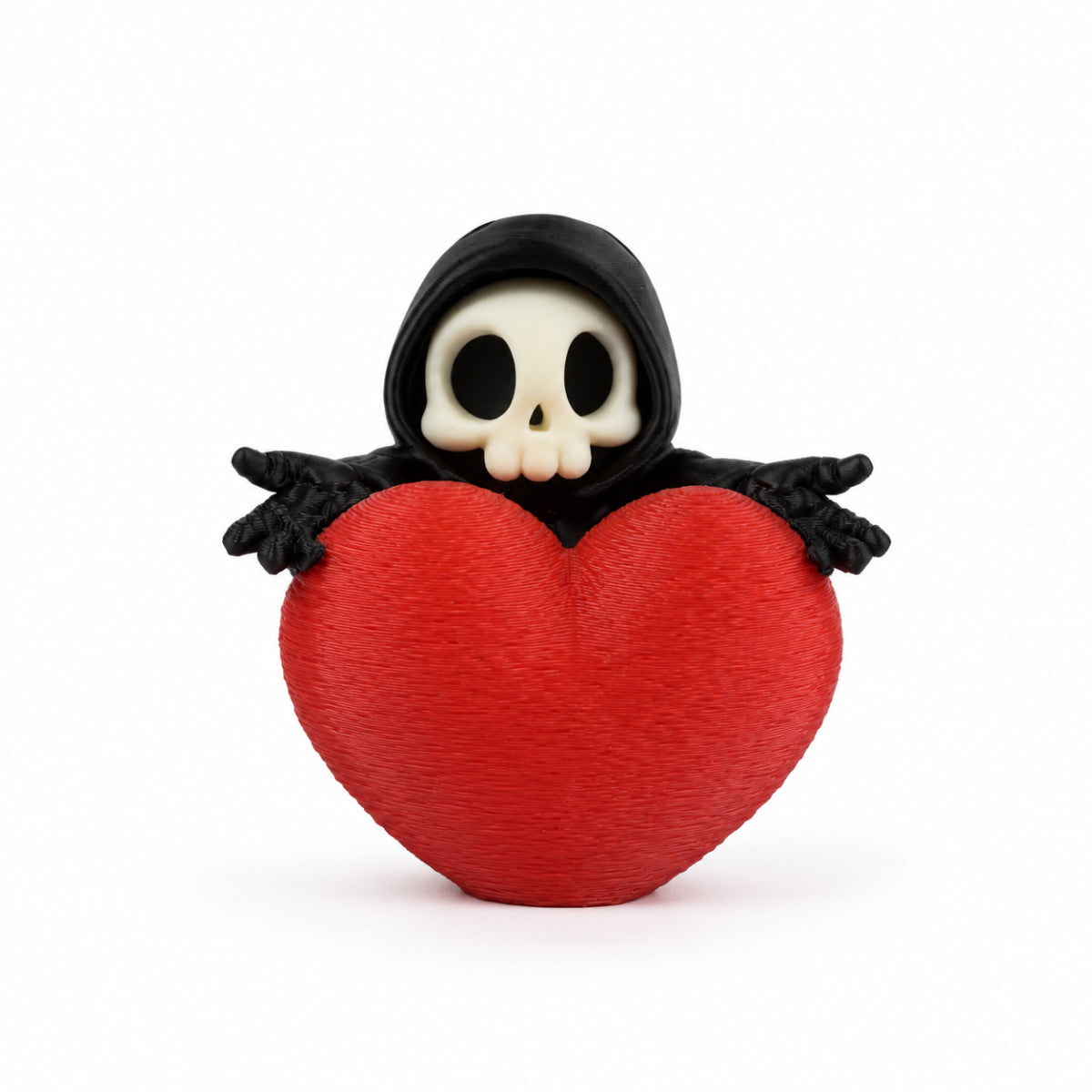 3D Printed Skull Heart Decor Keychain Plastic Gift Accessory