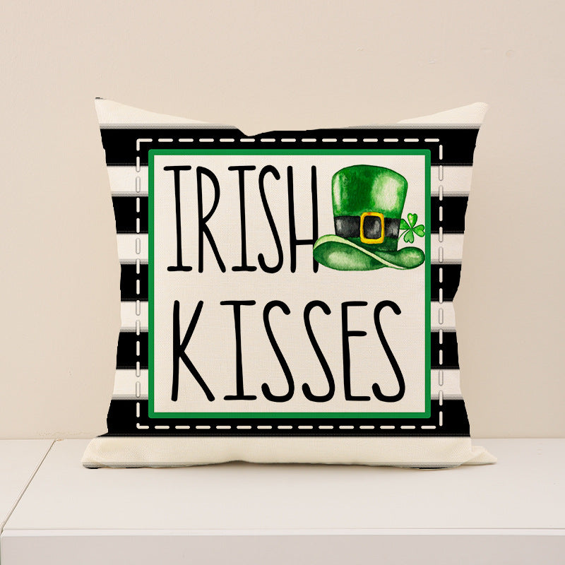 St. Patrick’s Day Green Shamrock Pillow Cover Home Decor