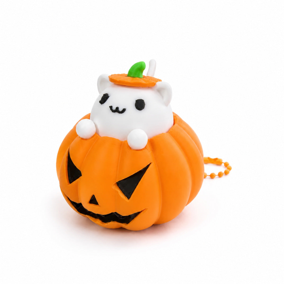Halloween Pumpkin Cat Clicker Fidget Toy Stress Relief Keychain