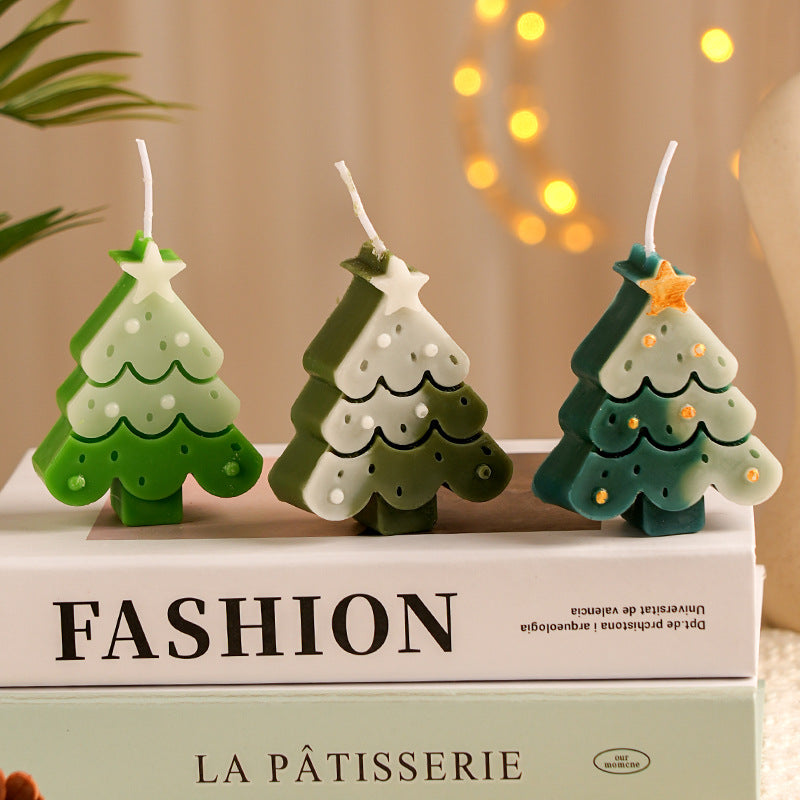 Christmas Tree Shaped Scented Candle Holiday Home Decor