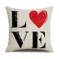 Red Plaid Valentine Pillow Cover with Heart Letter Print