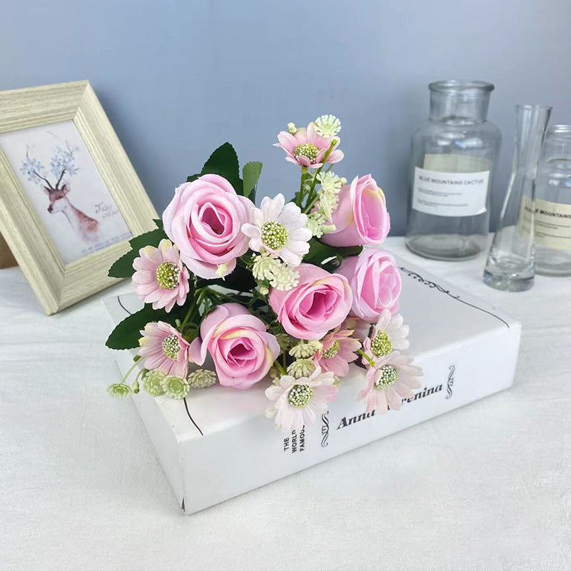 Valentine’s Day Faux Rose Bud Bouquet for Home Wedding Decor