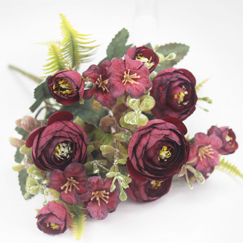 Valentine’s Day Tea Rose Faux Flower Bouquet Decor Gift