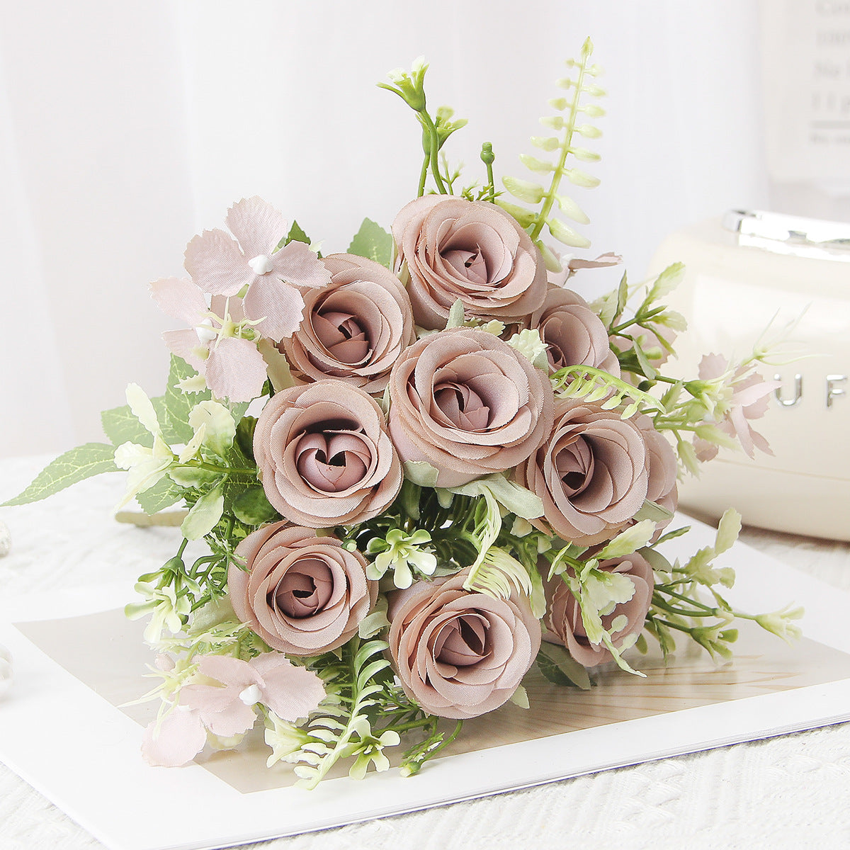 Valentine’s Day Faux Corolla Rose Bouquet Home Decor Gift
