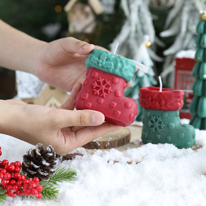 Christmas Stocking Scented Candle Soy Wax Blend Holiday Home Decor