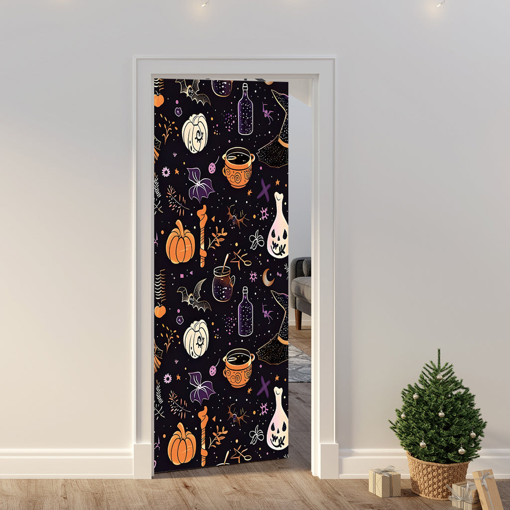 Halloween Door Cover Polyester Seasonal Party Decoration