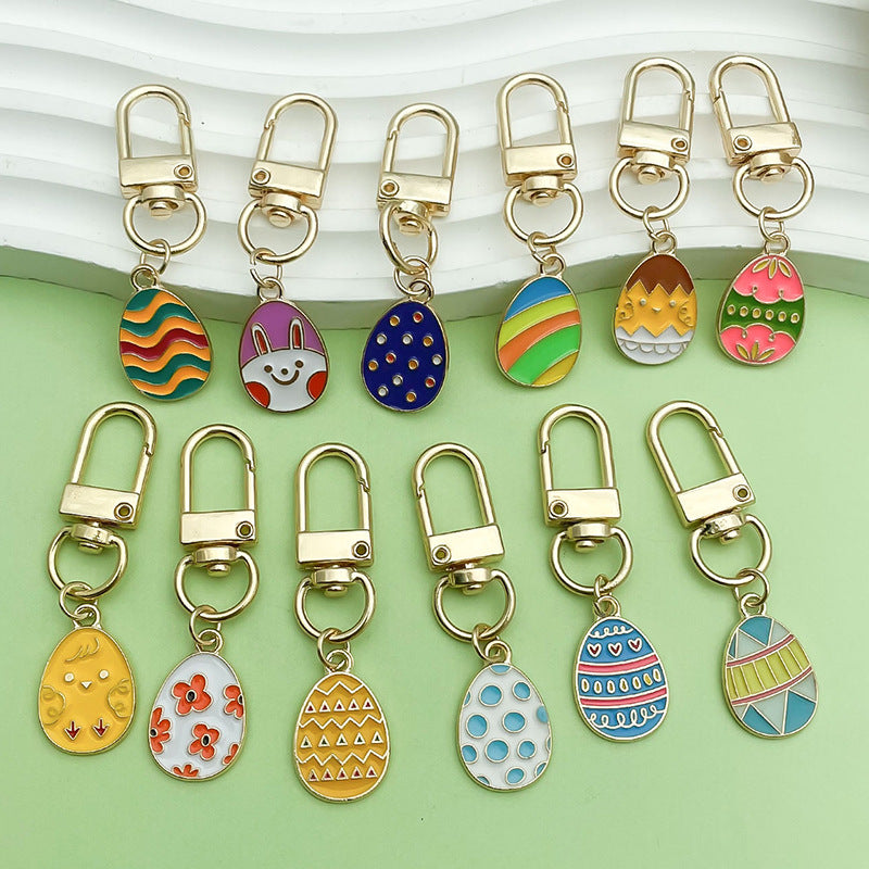 Easter Egg Alloy Keychain Bag Charm Cute Gift