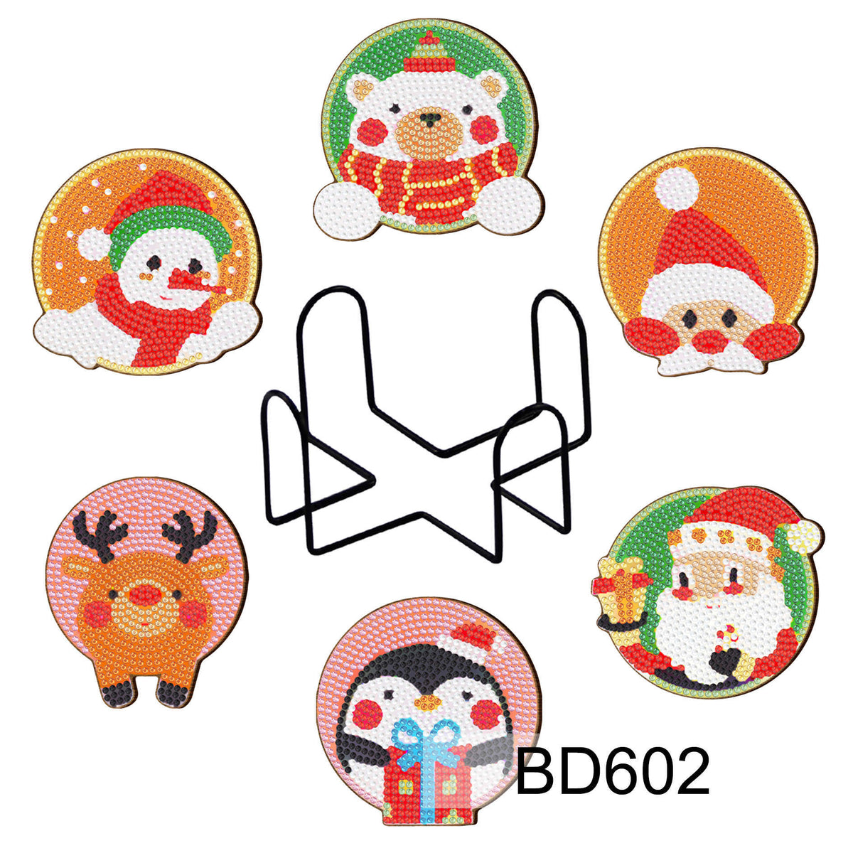 Christmas Diamond Painting Coaster DIY Kit Holiday Craft Set