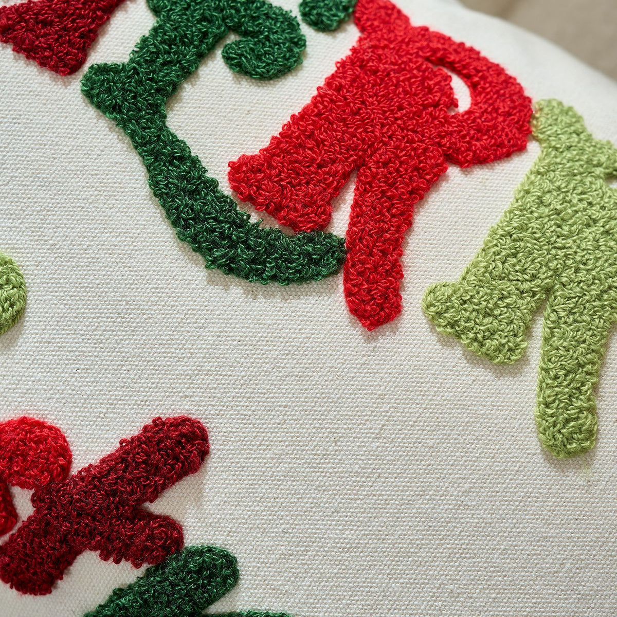Christmas Embroidered Pillow Covers Gingerbread Snowflake