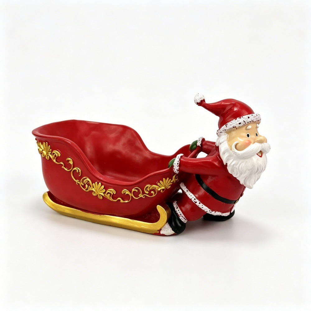 Resin Santa Claus Candy Storage Tray Christmas Tabletop Decor