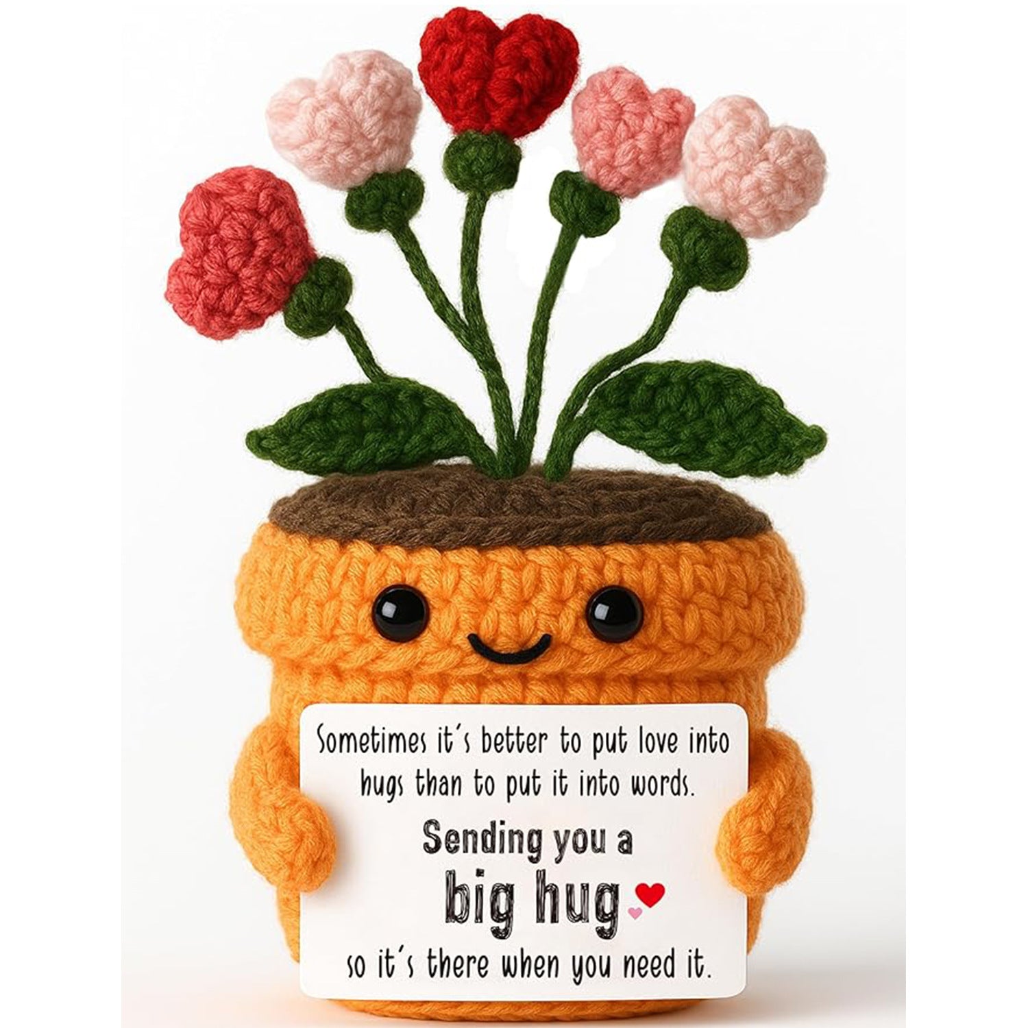 Crochet Heart Flower Plush Gift Toy for Mom Mothers Day
