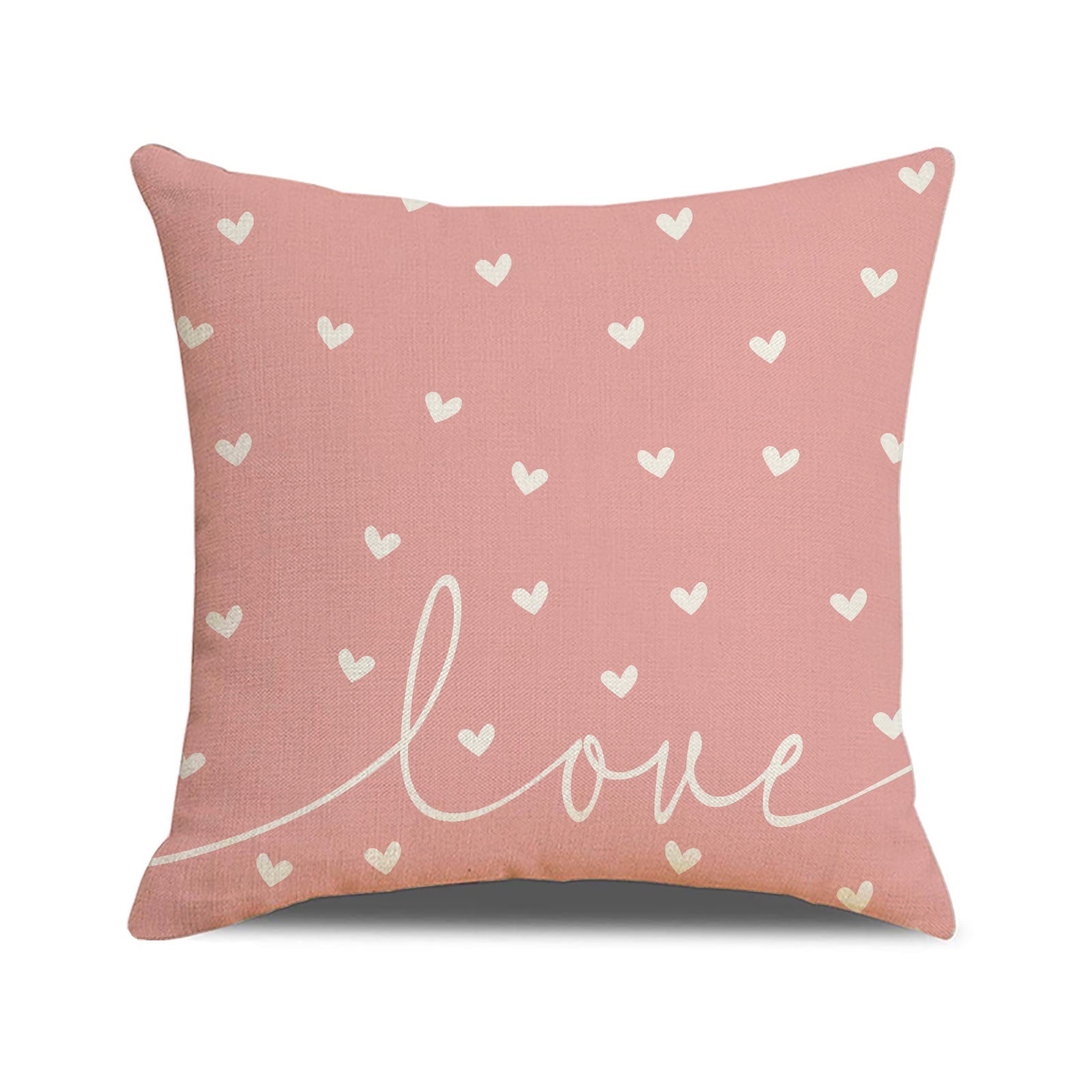 Valentine Pillow Covers Linen Love Print Decorative